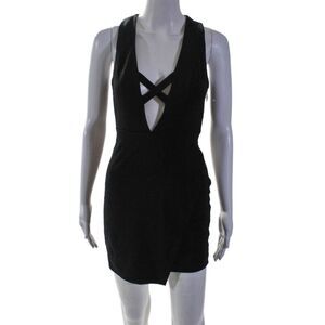 NBD X The Naven Twins Womens Stretch Strappy Sleeveless Mini Dress Black Size S